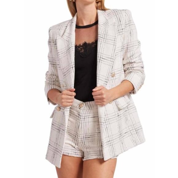 Generation Love Jackets & Blazers - GENERATION LOVE talan tweed blazer in white size S